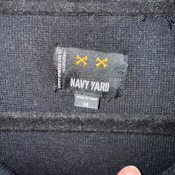 Men's Navy yard Blue Sweater with Black Pocket - Picture 2 of 3